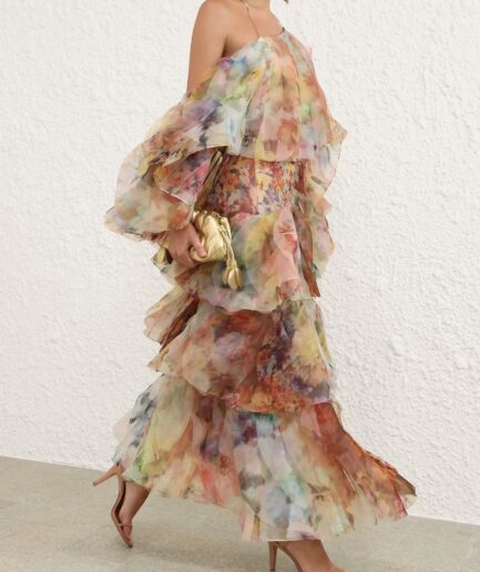 Luna Fanned Máxi Dress - Zimmermann