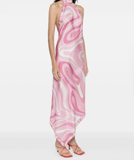Vestido Iride-Print Silk Halter - Pucci