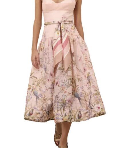 Vestido Pink Aviary Rebellion Fitted Picnic - Zimmermann